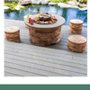 Round Concrete Backyard Fire Pit Table