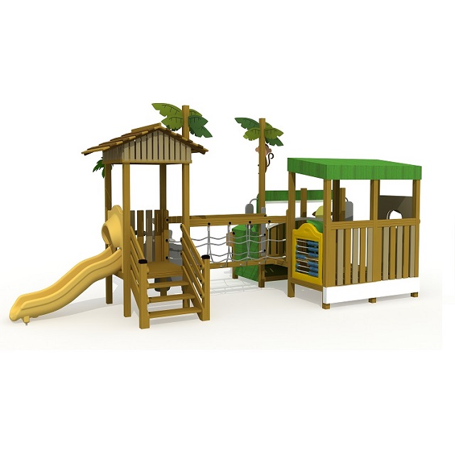 Natural Wooden Park Outdoor Playground for Kids