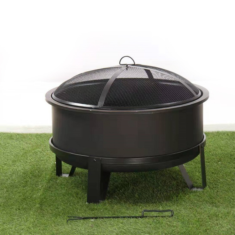 28 inch Round Wood Burning Fire Pit for Patio or Garden Use