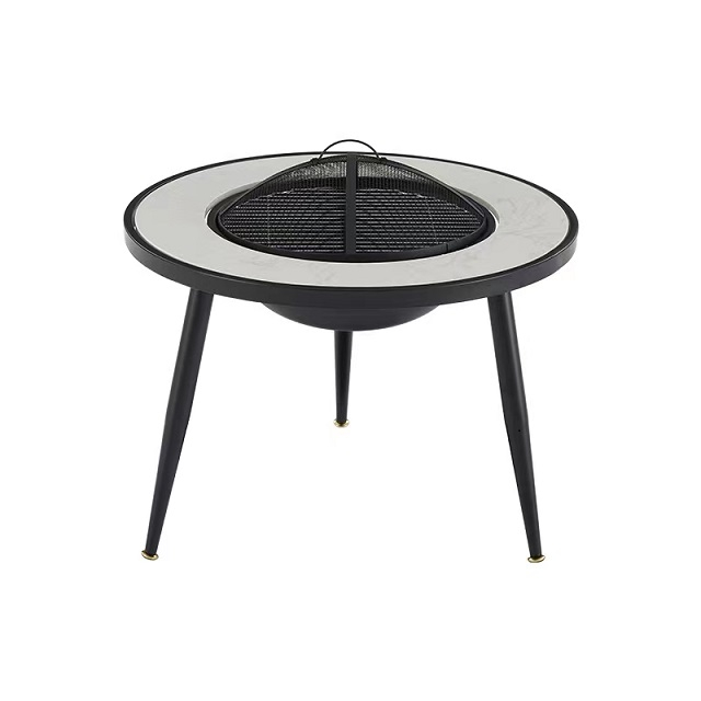 Dark Grey Granite Garden Fire Pit Table