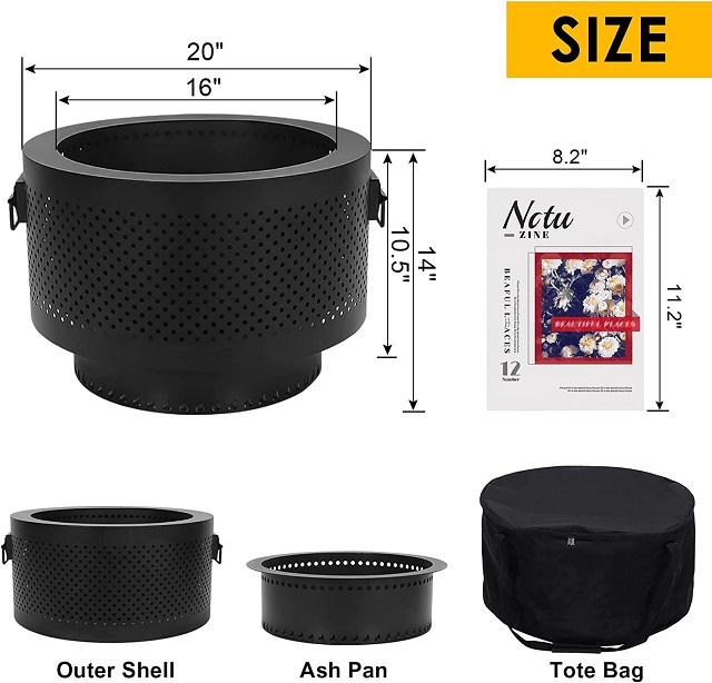 Black Finish CE Approved Outdoor Pellet Fire Pit