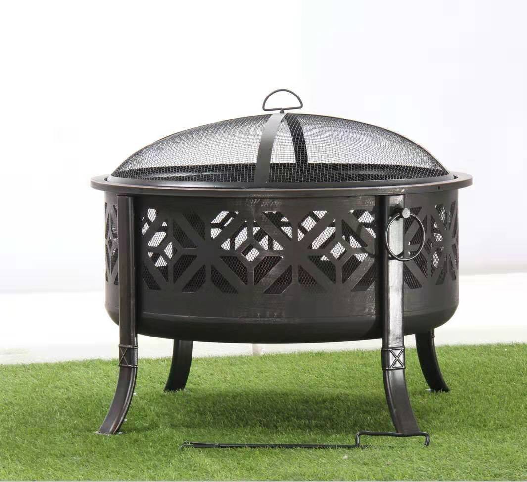 a wood-burning fire pit