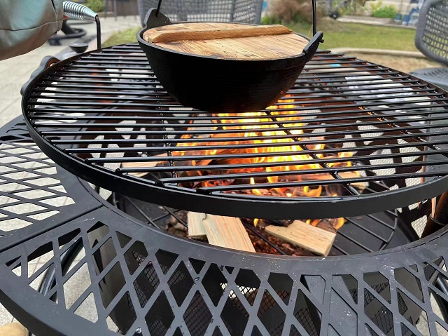 Large Steel BBQ Fire Pit Table