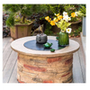 Round Concrete Backyard Fire Pit Table